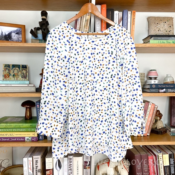 Serein Tops - Serein | Earth Tone Polka Dot Blouse XXL PLUS